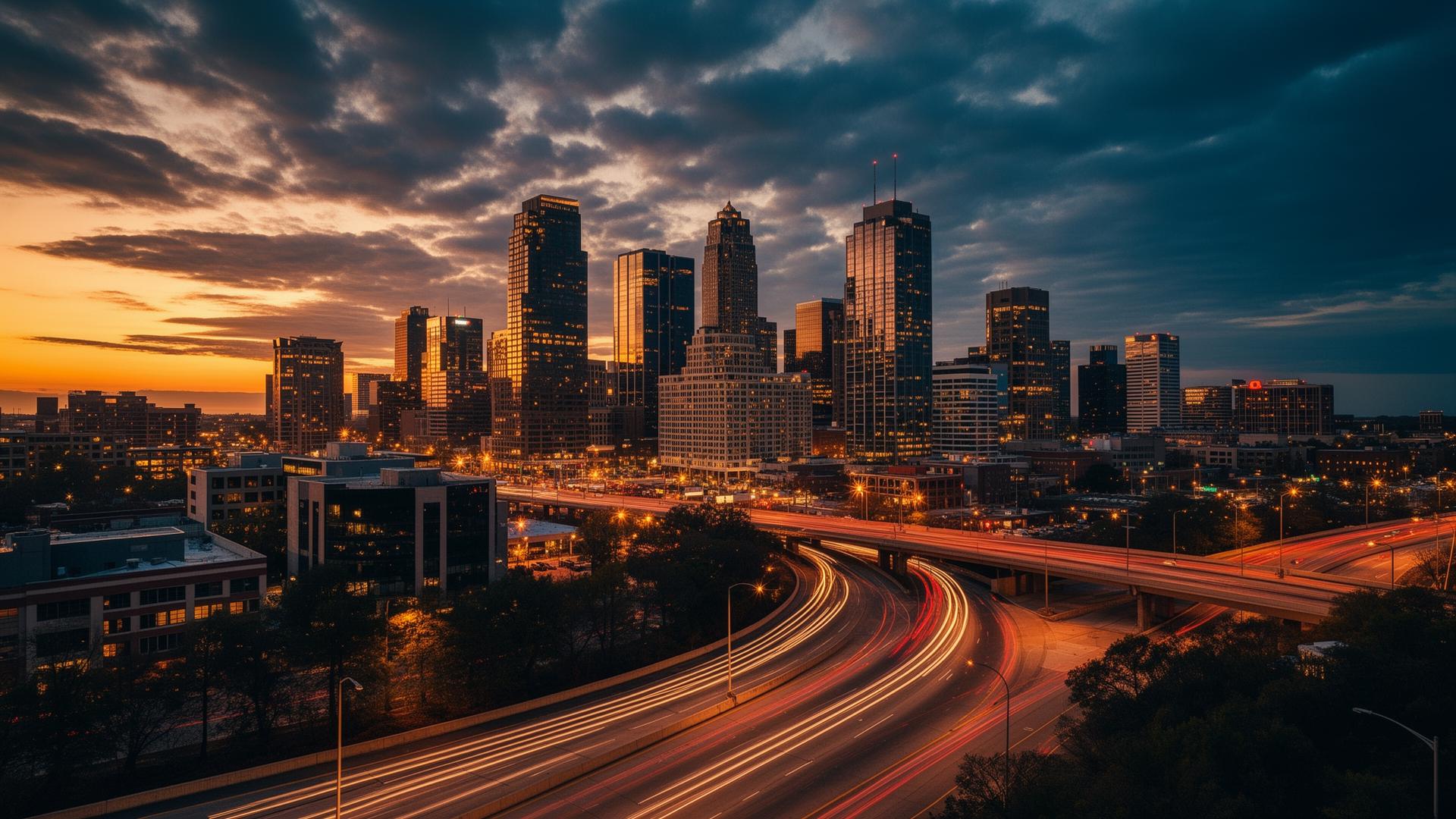 Atlanta skyline at golden hour